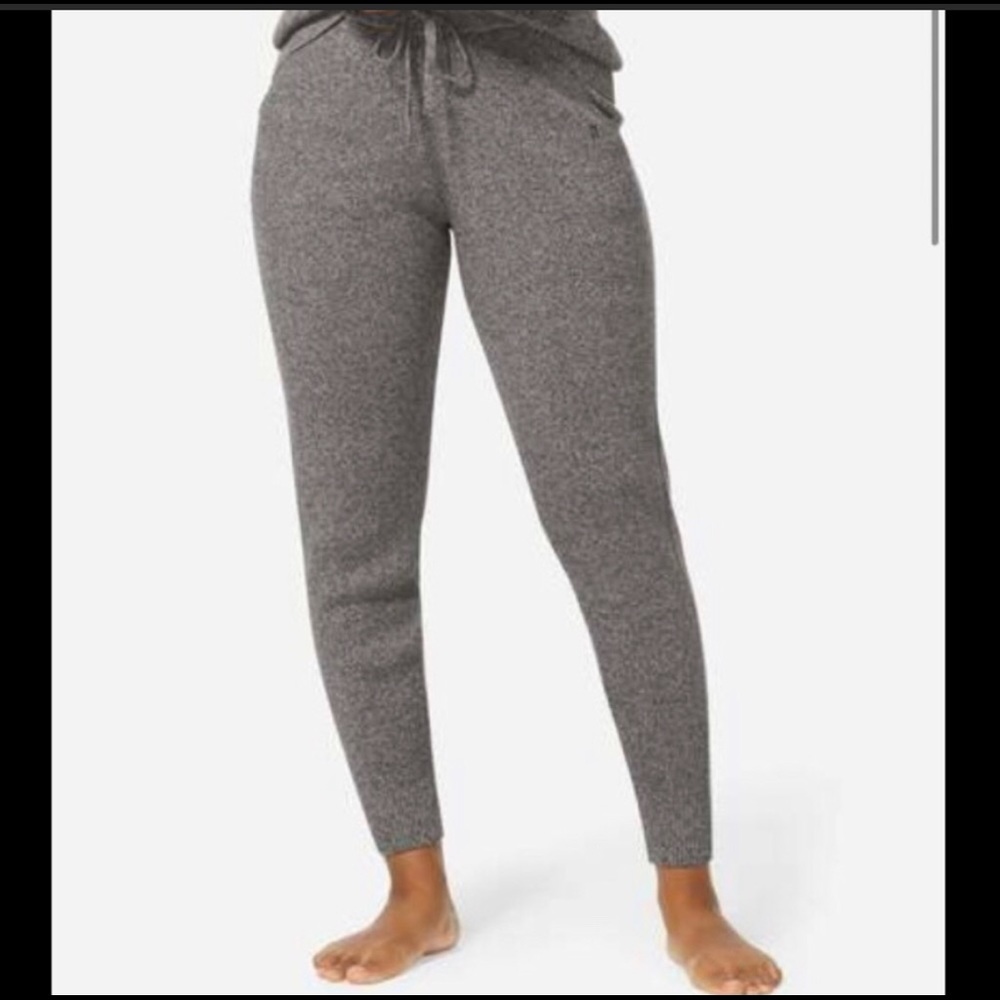 Tommy John Women’s Lounge Knit Jogger Grey Black Size Large